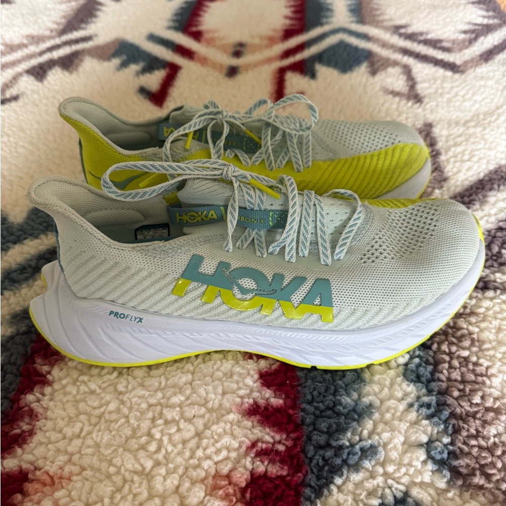 Hoka One One Carbon X 3 Shoes Women’s 7.5B Sail Evening Primrose Running
